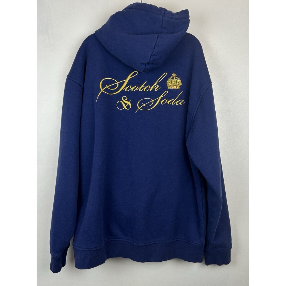 Scotch Soda Graphic Hoodie Mens XL Embroidered Evening Skies Blue Casual
